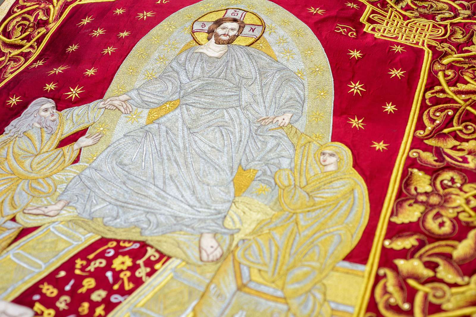 Bursa Resurrection Banner - Ruby with Gold Embroidery - Image 2